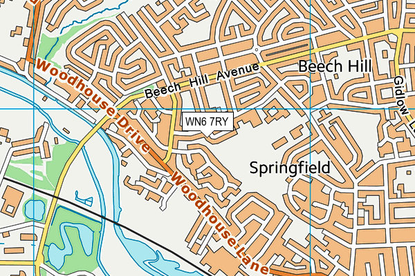 WN6 7RY map - OS VectorMap District (Ordnance Survey)