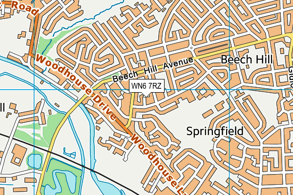 WN6 7RZ map - OS VectorMap District (Ordnance Survey)