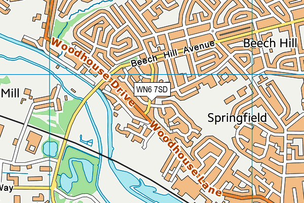 WN6 7SD map - OS VectorMap District (Ordnance Survey)