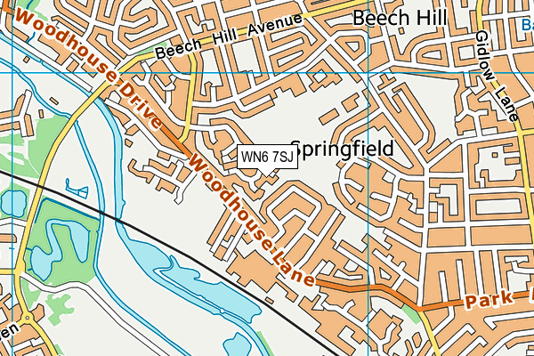 WN6 7SJ map - OS VectorMap District (Ordnance Survey)