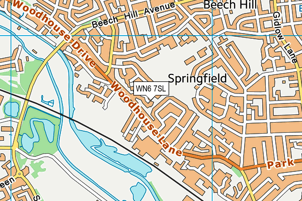 WN6 7SL map - OS VectorMap District (Ordnance Survey)