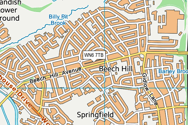 WN6 7TB map - OS VectorMap District (Ordnance Survey)