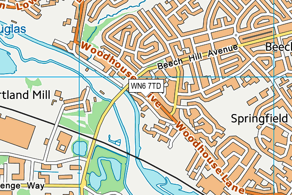 WN6 7TD map - OS VectorMap District (Ordnance Survey)