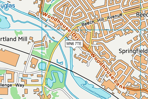 WN6 7TE map - OS VectorMap District (Ordnance Survey)