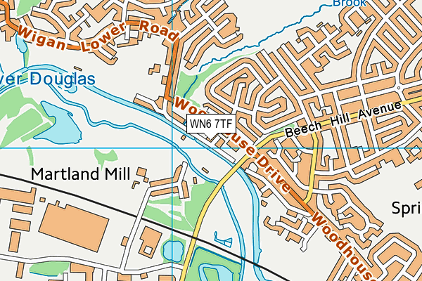 WN6 7TF map - OS VectorMap District (Ordnance Survey)