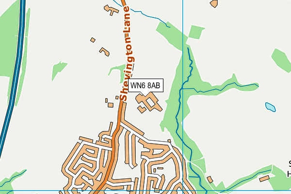 WN6 8AB map - OS VectorMap District (Ordnance Survey)