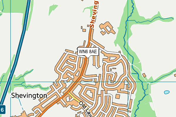 WN6 8AE map - OS VectorMap District (Ordnance Survey)