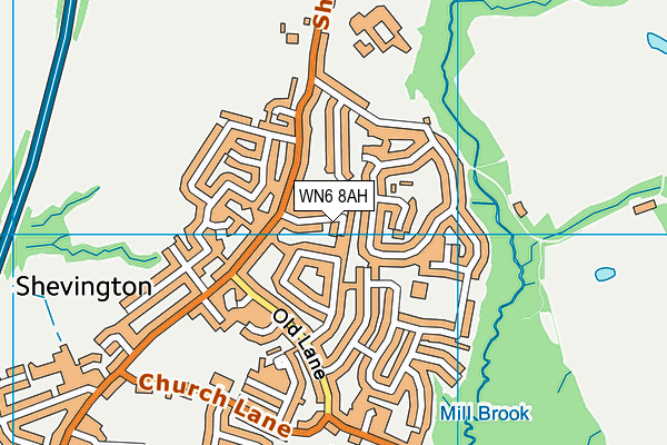 WN6 8AH map - OS VectorMap District (Ordnance Survey)