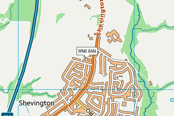 WN6 8AN map - OS VectorMap District (Ordnance Survey)