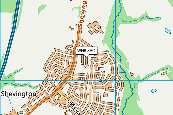 WN6 8AQ map - OS VectorMap District (Ordnance Survey)