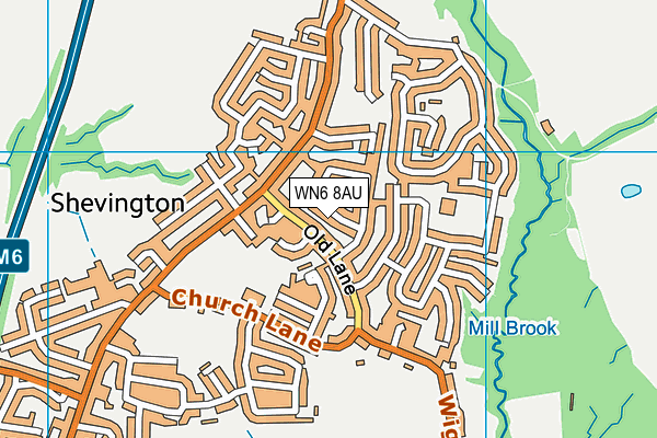 WN6 8AU map - OS VectorMap District (Ordnance Survey)