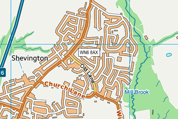 WN6 8AX map - OS VectorMap District (Ordnance Survey)