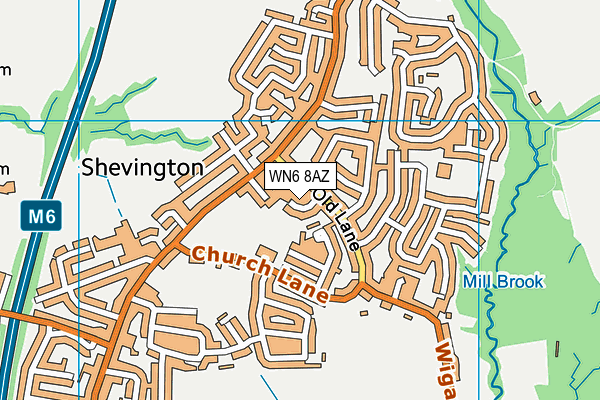 WN6 8AZ map - OS VectorMap District (Ordnance Survey)