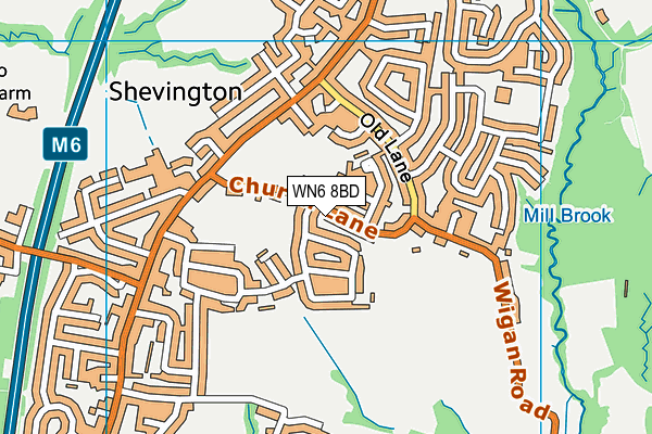 St Bernadette's Catholic Primary School map (WN6 8BD) - OS VectorMap District (Ordnance Survey)
