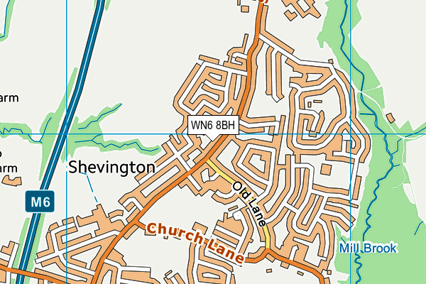 WN6 8BH map - OS VectorMap District (Ordnance Survey)