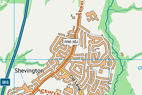 WN6 8BJ map - OS VectorMap District (Ordnance Survey)