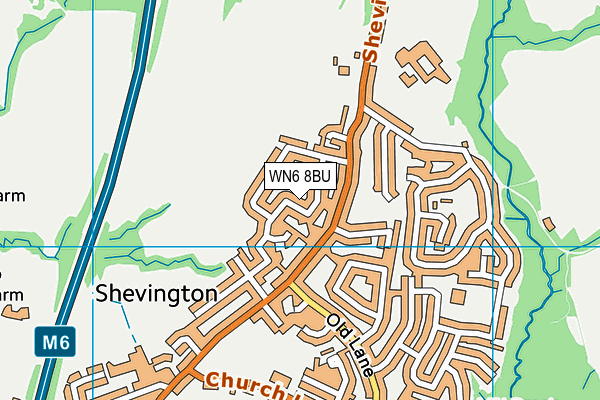 WN6 8BU map - OS VectorMap District (Ordnance Survey)