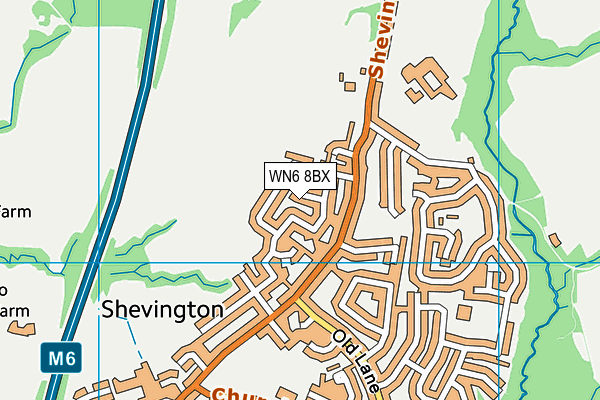 WN6 8BX map - OS VectorMap District (Ordnance Survey)