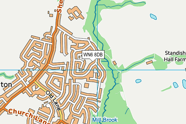 WN6 8DB map - OS VectorMap District (Ordnance Survey)