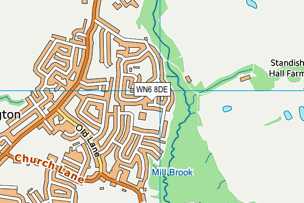 WN6 8DE map - OS VectorMap District (Ordnance Survey)