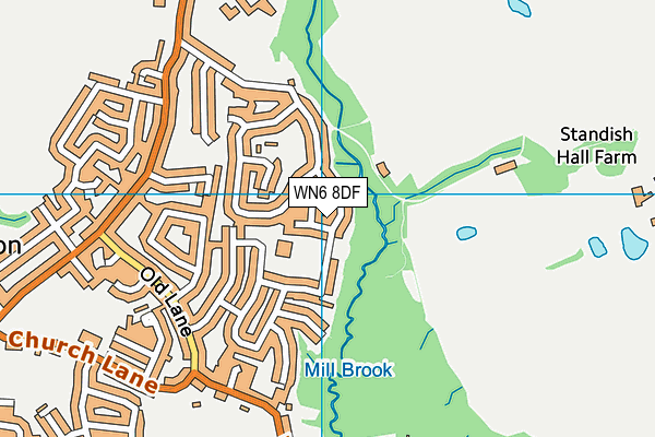 WN6 8DF map - OS VectorMap District (Ordnance Survey)