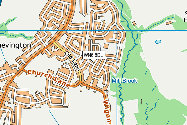 Millbrook Primary School map (WN6 8DL) - OS VectorMap District (Ordnance Survey)