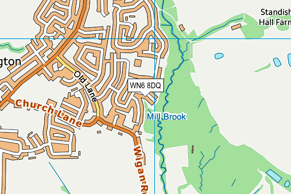 WN6 8DQ map - OS VectorMap District (Ordnance Survey)
