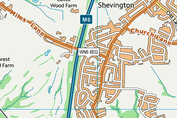 WN6 8EG map - OS VectorMap District (Ordnance Survey)
