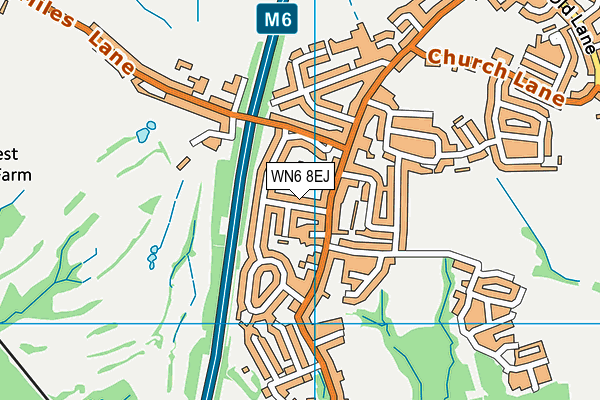 WN6 8EJ map - OS VectorMap District (Ordnance Survey)