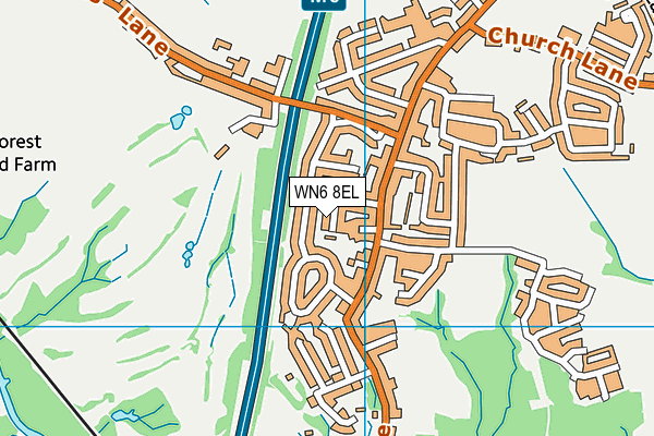WN6 8EL map - OS VectorMap District (Ordnance Survey)