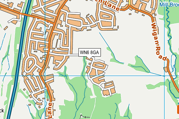 WN6 8GA map - OS VectorMap District (Ordnance Survey)