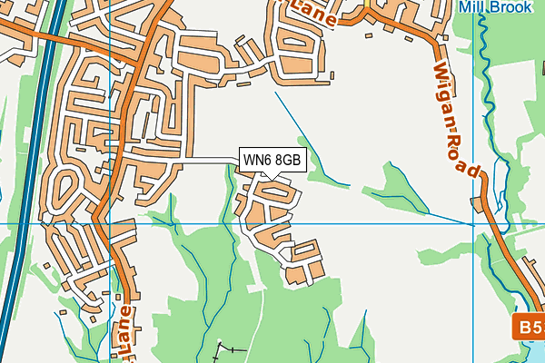 WN6 8GB map - OS VectorMap District (Ordnance Survey)