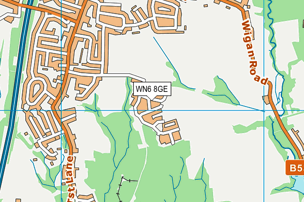 WN6 8GE map - OS VectorMap District (Ordnance Survey)