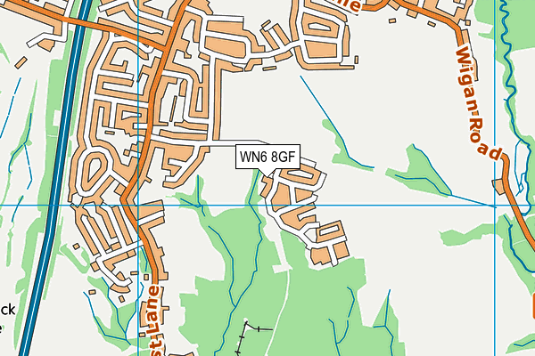 WN6 8GF map - OS VectorMap District (Ordnance Survey)