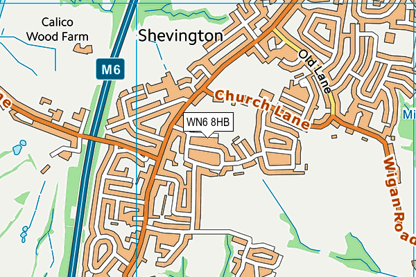 Shevington Recreational Ground map (WN6 8HB) - OS VectorMap District (Ordnance Survey)