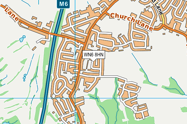 WN6 8HN map - OS VectorMap District (Ordnance Survey)