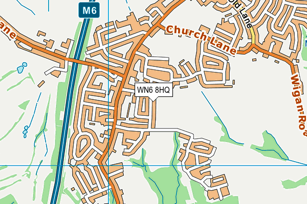WN6 8HQ map - OS VectorMap District (Ordnance Survey)