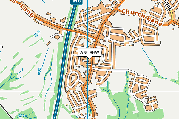 WN6 8HW map - OS VectorMap District (Ordnance Survey)
