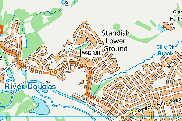 WN6 8JH map - OS VectorMap District (Ordnance Survey)