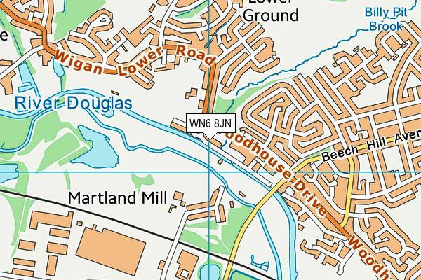 WN6 8JN map - OS VectorMap District (Ordnance Survey)