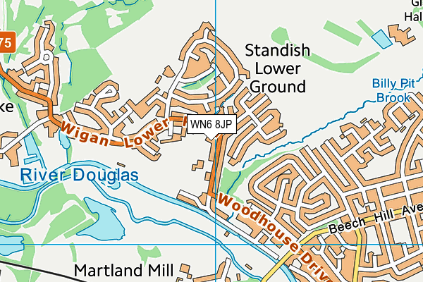 Coronation Park (Wigan) map (WN6 8JP) - OS VectorMap District (Ordnance Survey)