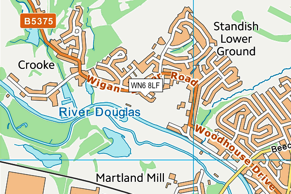 WN6 8LF map - OS VectorMap District (Ordnance Survey)