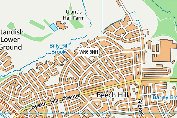 WN6 8NH map - OS VectorMap District (Ordnance Survey)