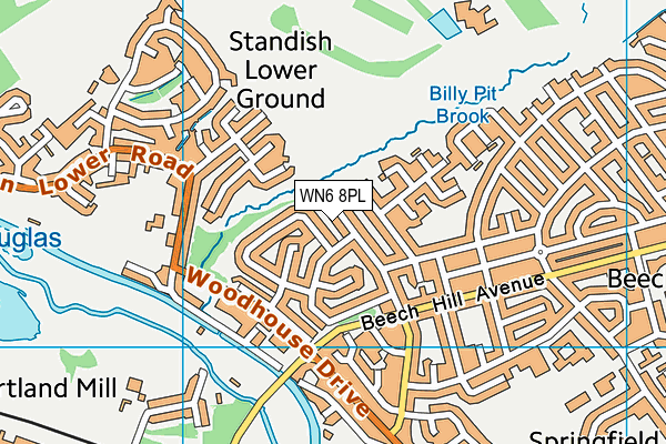 WN6 8PL map - OS VectorMap District (Ordnance Survey)