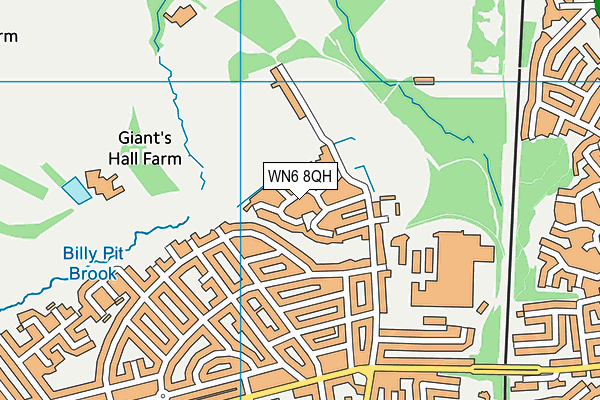 WN6 8QH map - OS VectorMap District (Ordnance Survey)