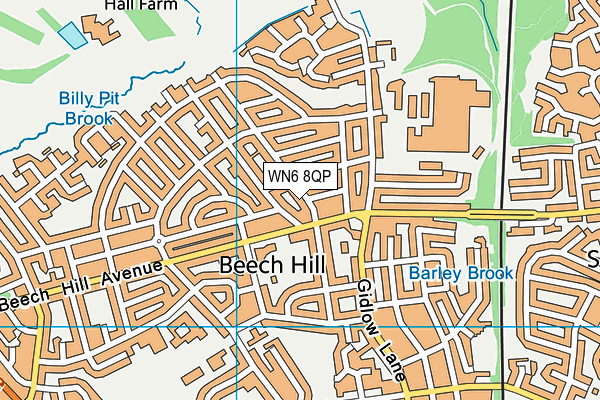 WN6 8QP map - OS VectorMap District (Ordnance Survey)