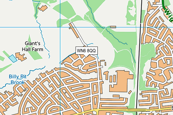 WN6 8QQ map - OS VectorMap District (Ordnance Survey)