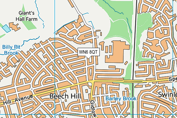 WN6 8QT map - OS VectorMap District (Ordnance Survey)