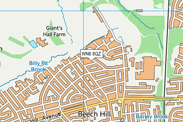 WN6 8QZ map - OS VectorMap District (Ordnance Survey)