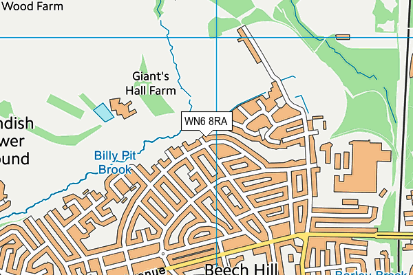 WN6 8RA map - OS VectorMap District (Ordnance Survey)